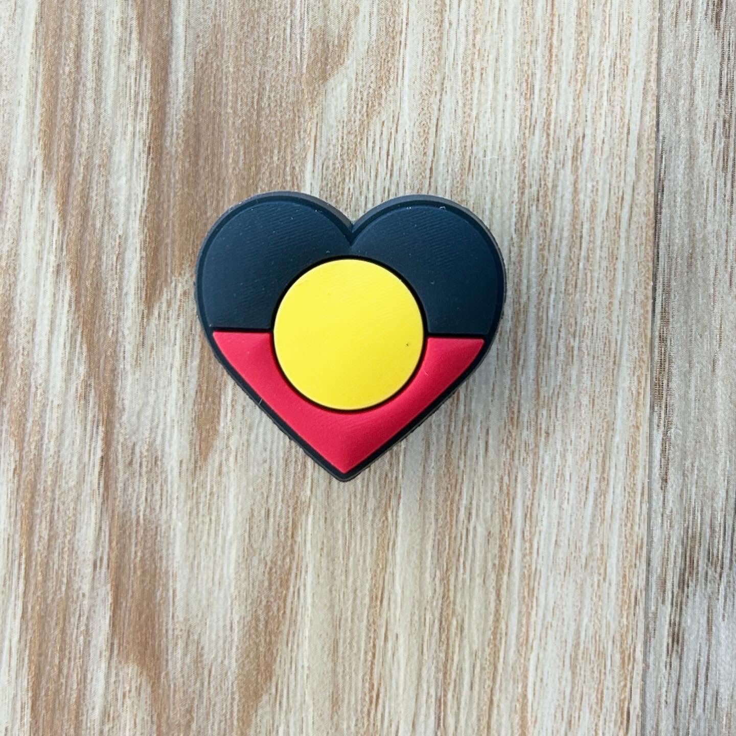 Croc Charm- Flag Heart