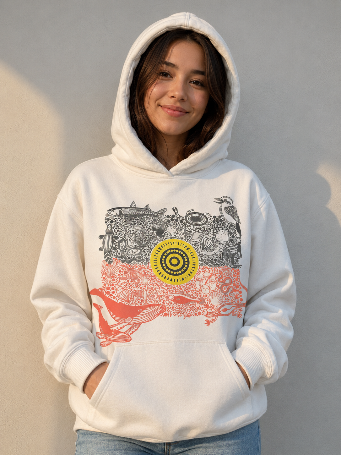 Flag Hoodie- White