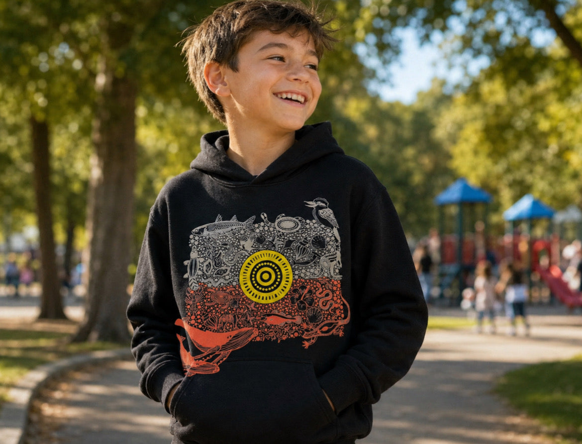 Flag Hoodie -Black