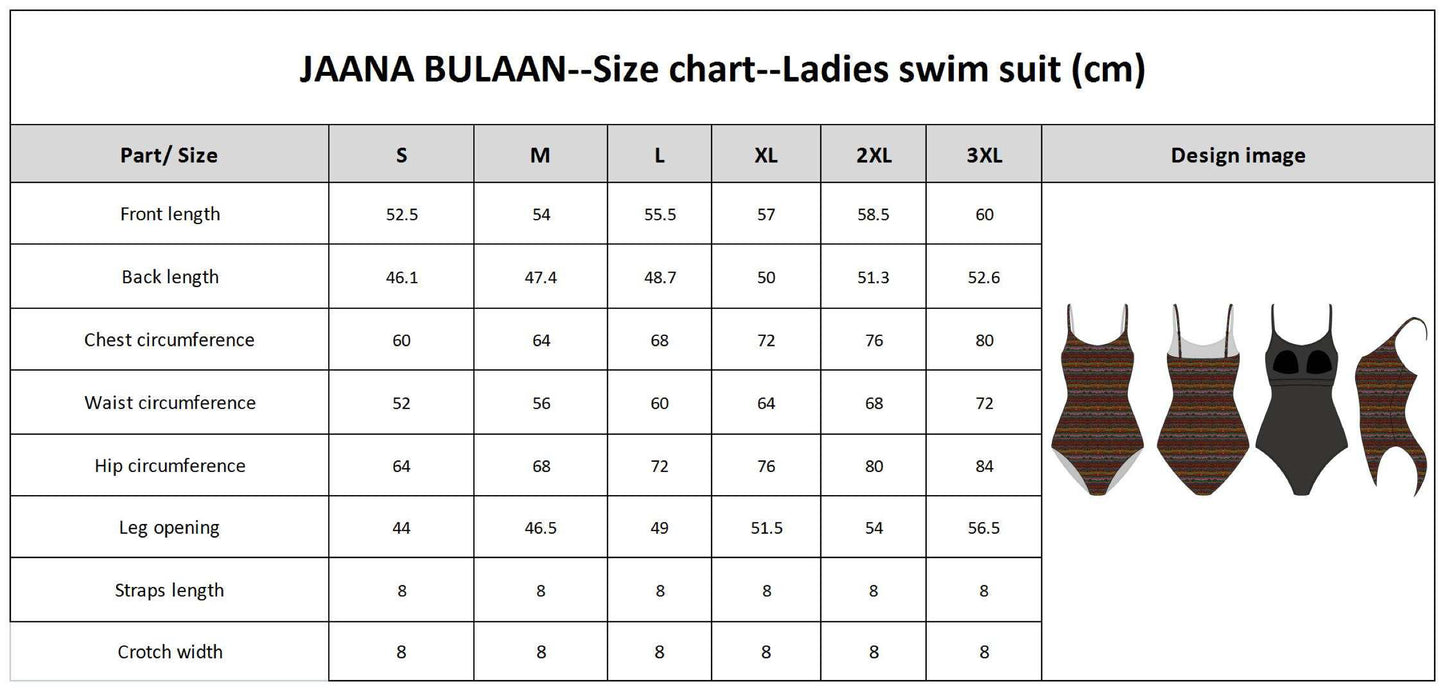 Ladies One Piece swimwear- Layers of Time