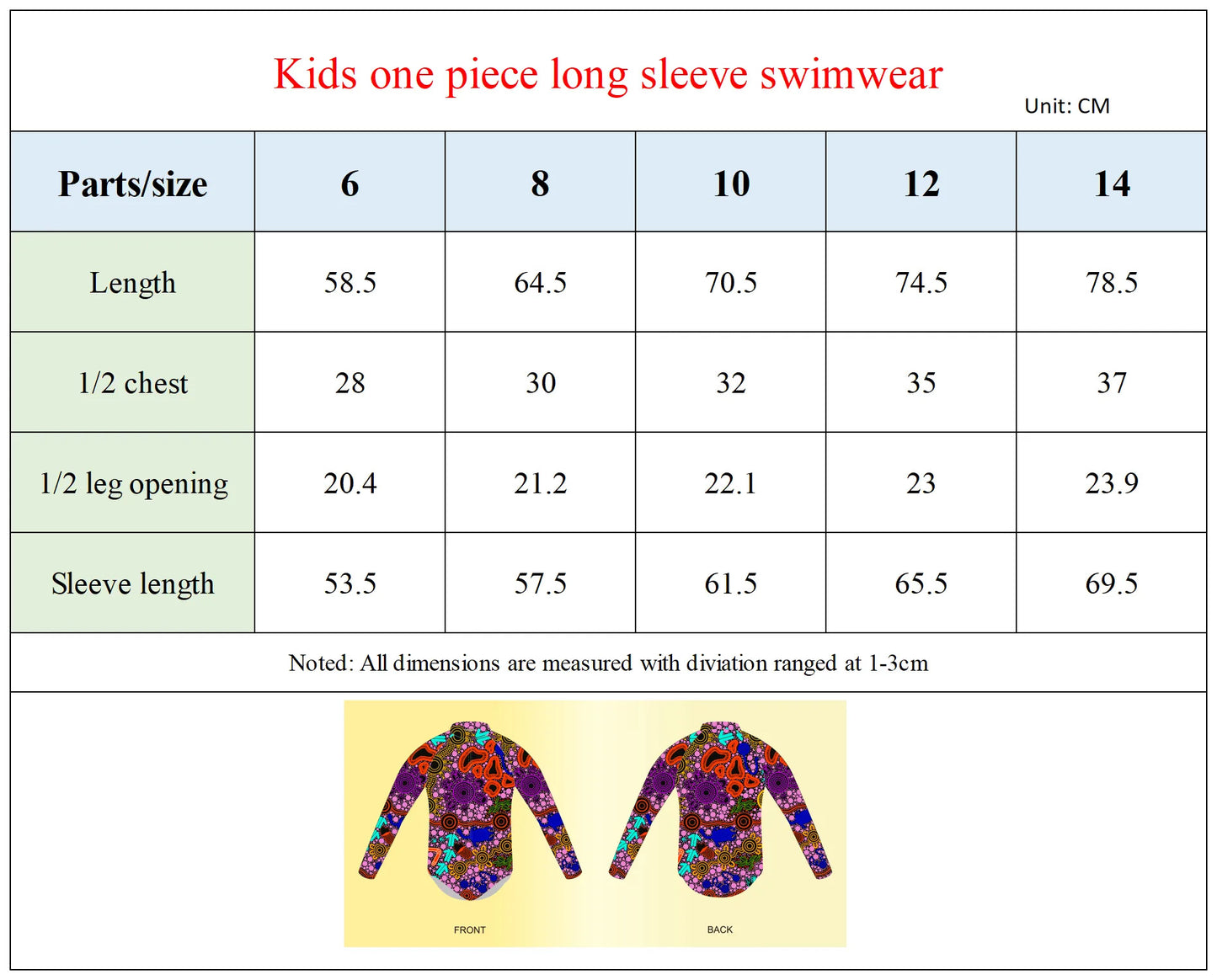 Girls one piece swimwear - Jarjams Yarns