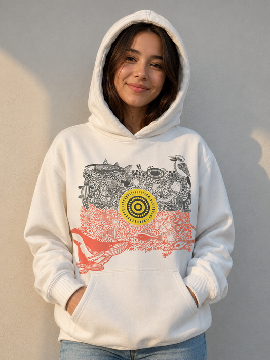 Flag Hoodie-  White