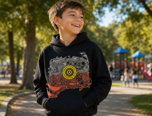 Flag Hoodie -Black