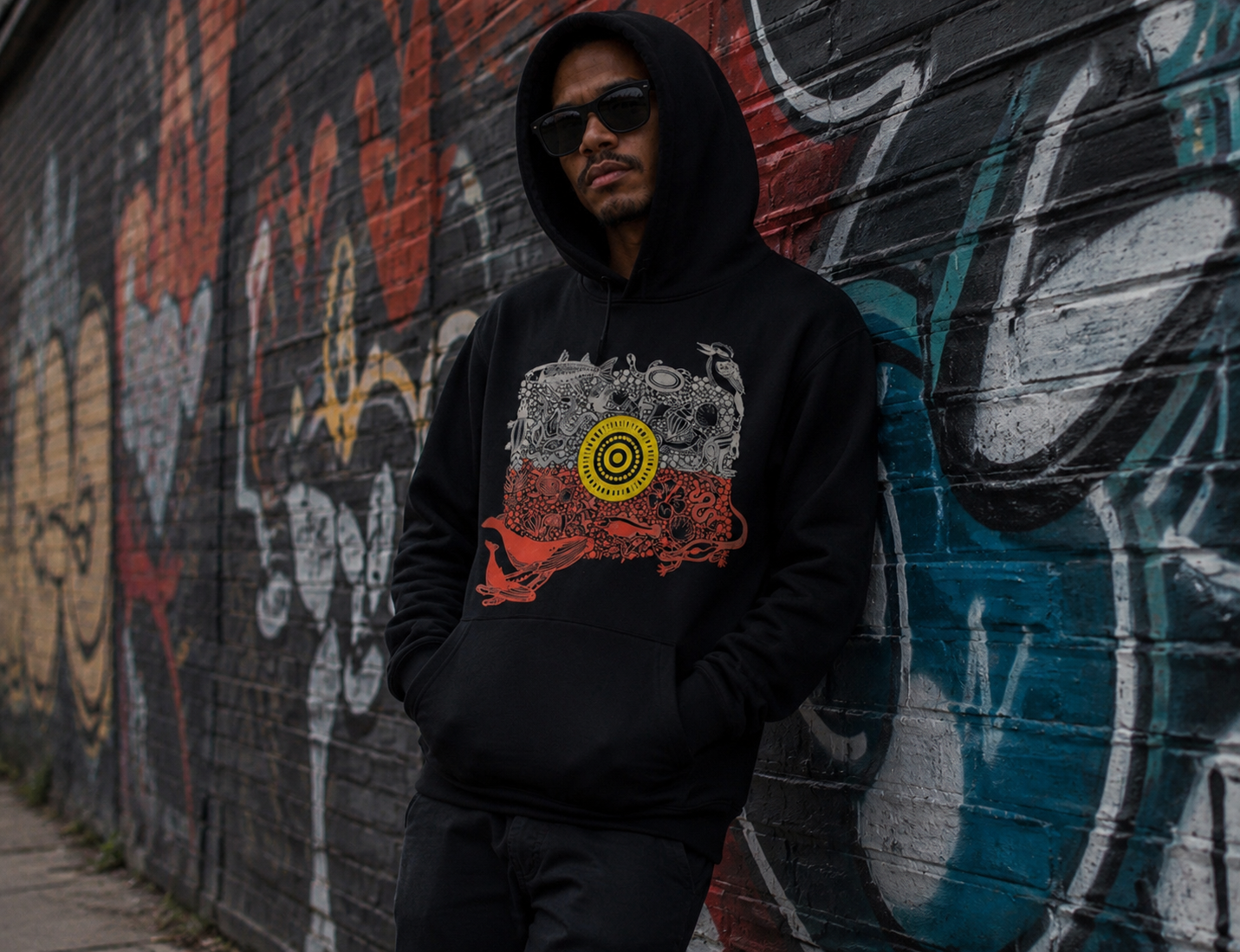 Flag Hoodie- Black