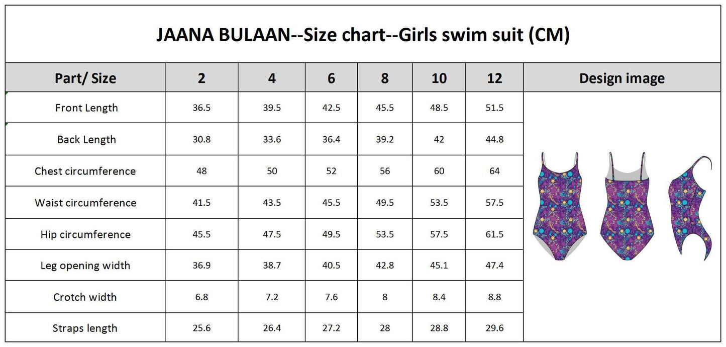 Girls one piece swimwear -