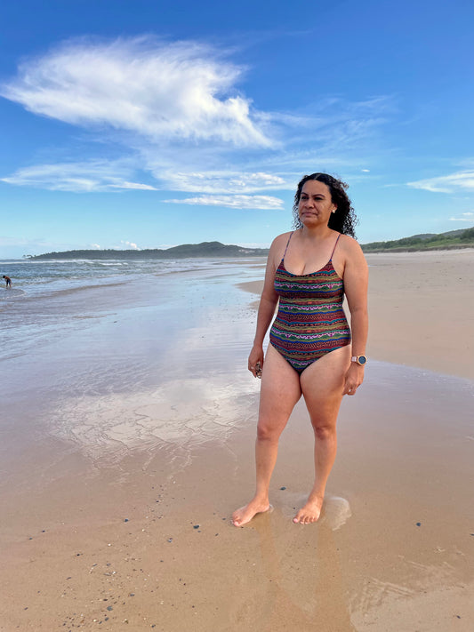 Ladies One Piece swimwear- Layers of Time